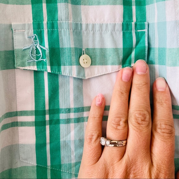 Original Penguin | Green Plaid Button Down Shirt - Picture 3 of 8